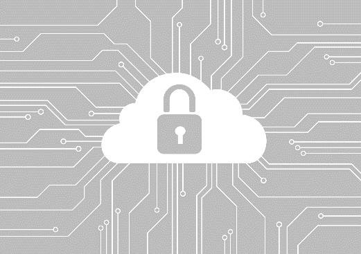 Stock image of a lock on a cloud icon.