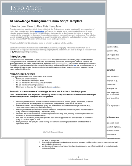 Sample of the 'Demo Script' deliverable.