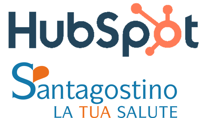 Logos for HubSpot and Santagostino.