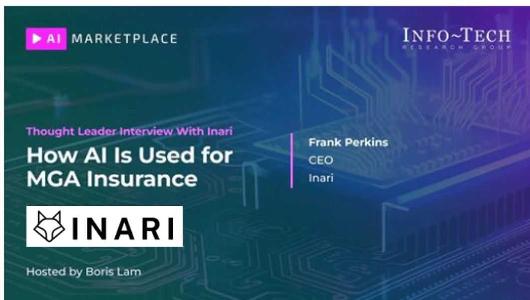 A screenshot of the title page of the Info-Tech workshop: How AI Is Used for MGA Insurance