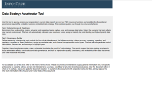 Sample of the 'Data Strategy Accelerator Tool' deliverable.