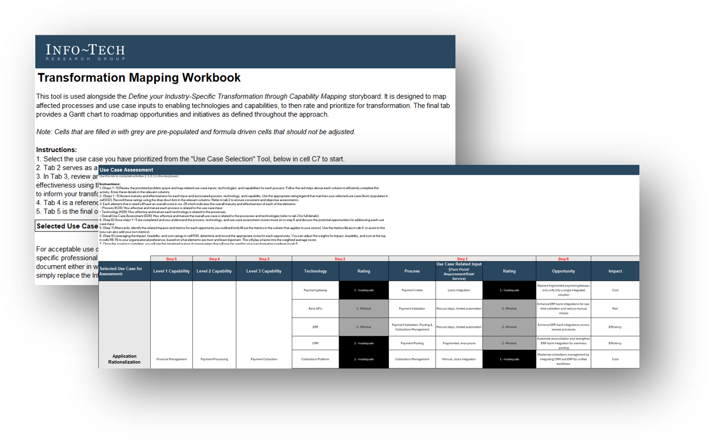 Sample of the Transformation Mapping Workbook deliverable.