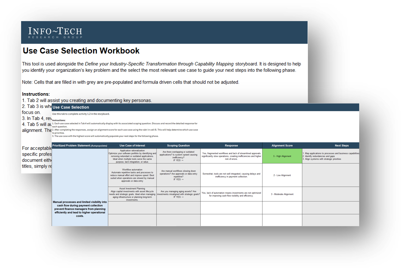 Sample of the Use Case Selection Tool deliverable.