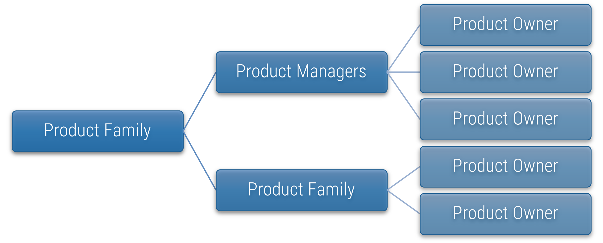 The image contains a screenshot of a diagram on scaling products into related families.