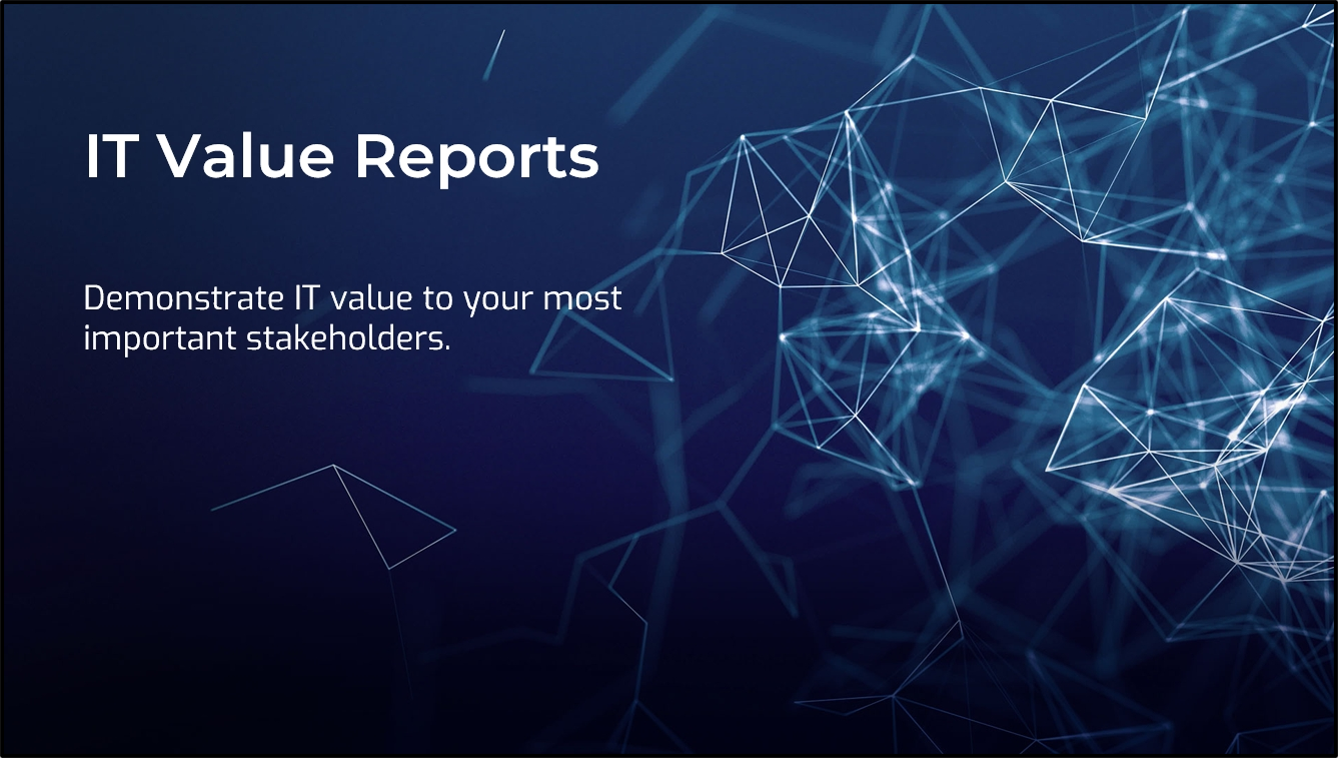 Sample of the IT Value Reports deliverable.