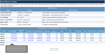 Sample of the CFO Budget Variance Analysis Workbook deliverable.