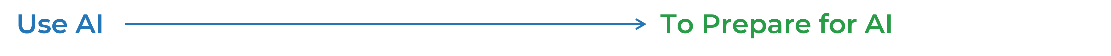 Arrow moving from 'Use AI' to 'To Prepare for AI'.