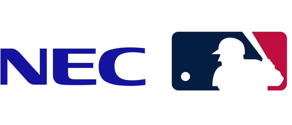 Logos for NEC and the MLB.
