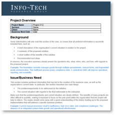 Sample of the GMS Right-Sized Business Case Template.