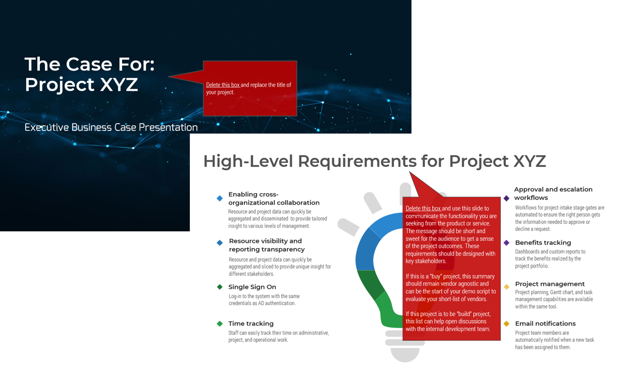 Business Case Presentation Template screenshot
