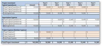 Sample of the Financial Analysis Tool.