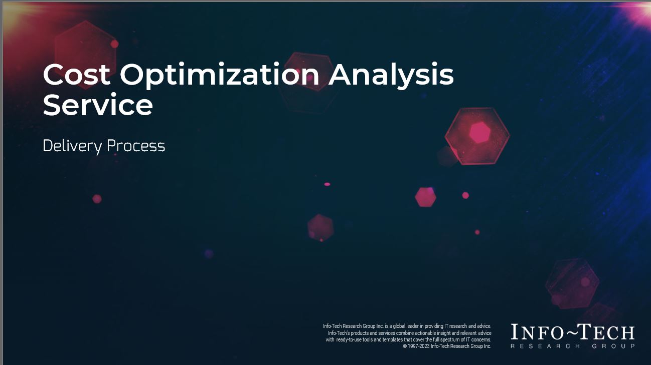 Cost Optimization Analysis Delivery Process and Content