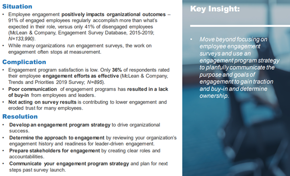Develop an Engagement Program Strategy, McLean & Company