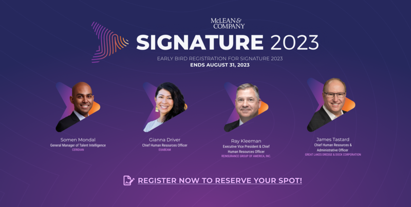 thumbnail for First Exhibitor Keynote Speaker & New CHRO Panelists Announced for Signature 2023, the HR Industry Conference From McLean & Company