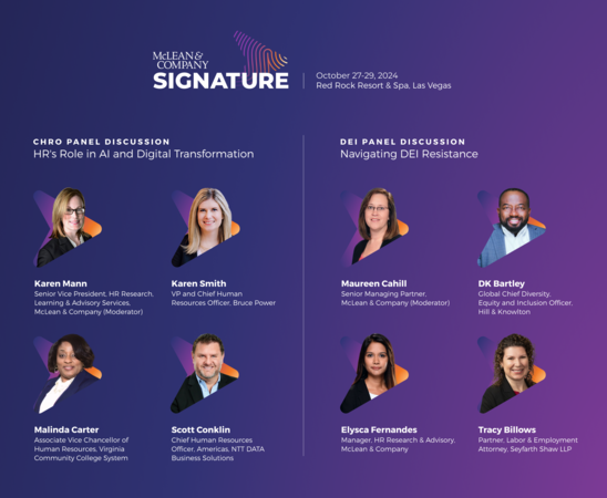 thumbnail for McLean & Company Announces CHRO and DEI Panel Discussions to Take Place at McLean Signature 2024, the Industry Event for Future-Focused HR Professionals