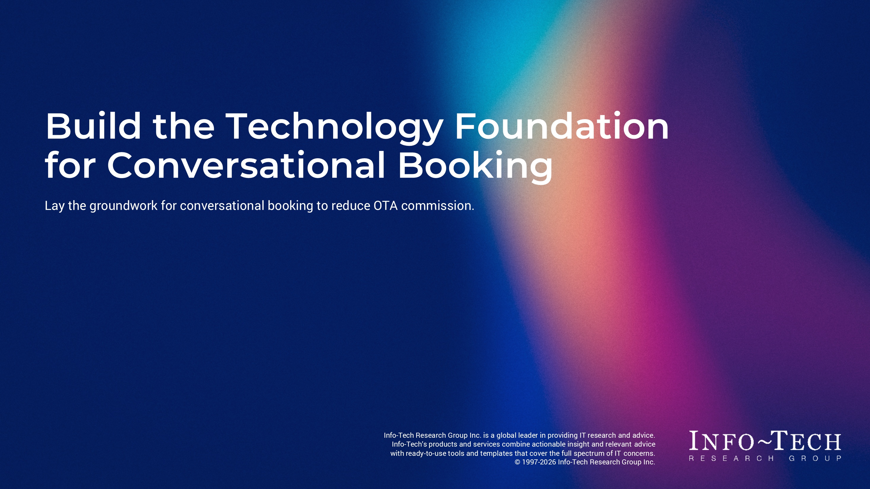 Build the Technology Foundation for Conversational Booking