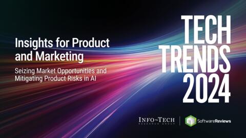 Thought model representing Info-Tech’s Tech Trends 2024: Insights for Product and Marketing