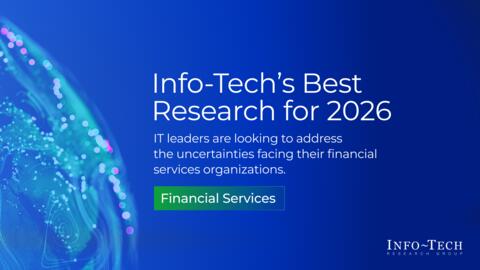 Thought model representing Info-Tech’s Best Research for Financial Services 2026